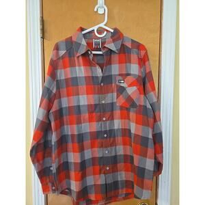 Helly Hansen Shirt Mens Large Red NWOT Plaid Flannel Long Sleeve Button Up